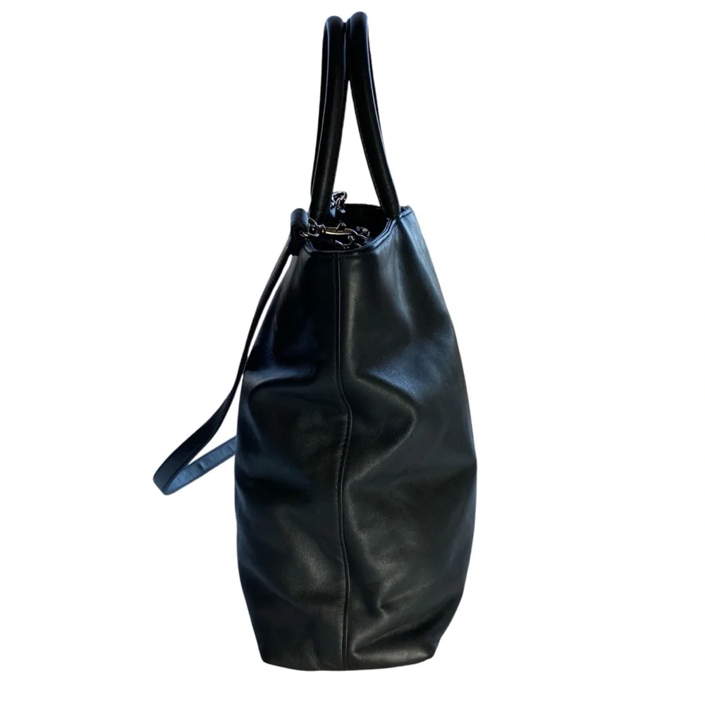 Liz Claiborne Genuine Grey Leather Bag with Handles & Detachable Shoulder Strap - Picture 7 of 13